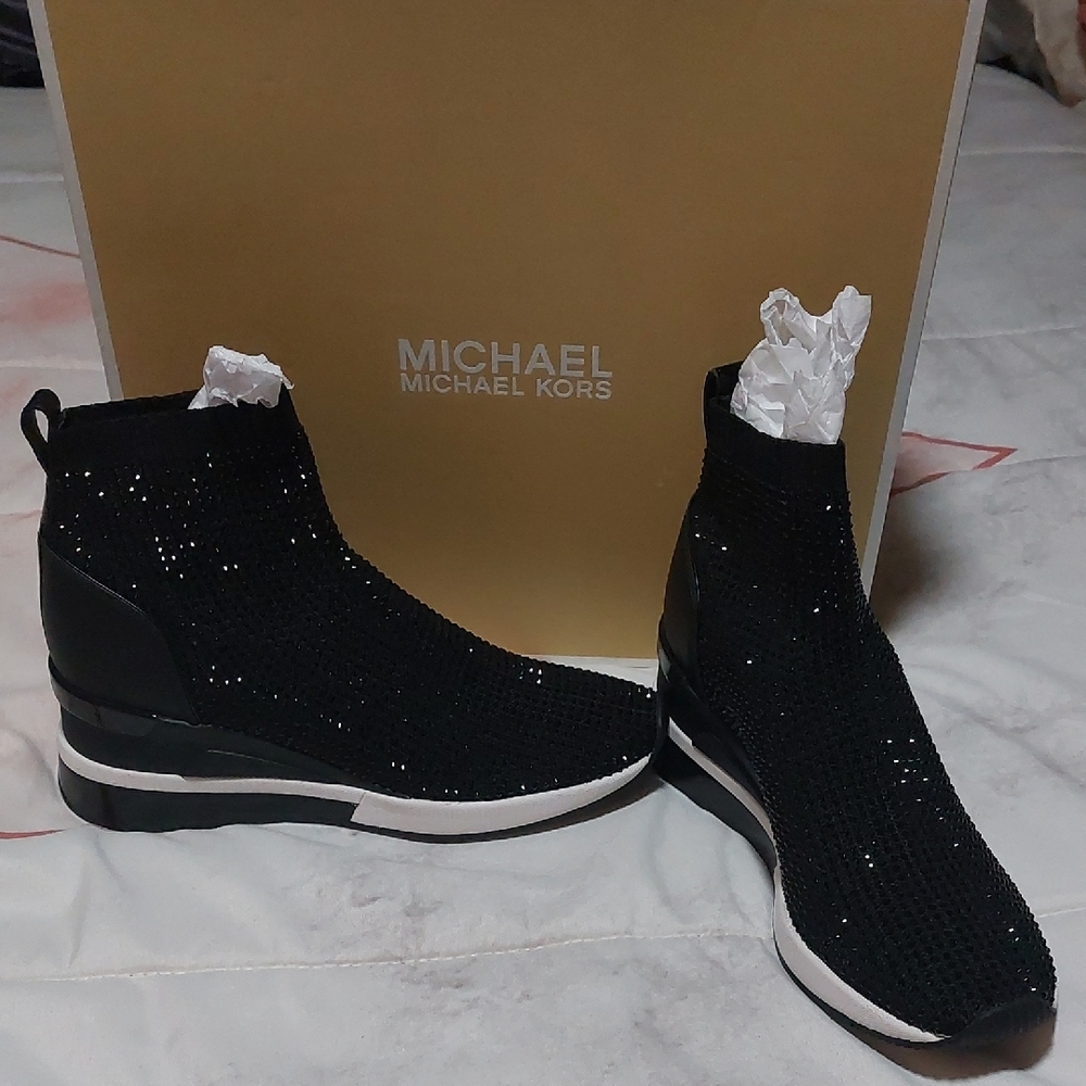 Michael Kors Black Knit Sneakers